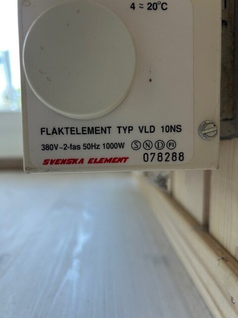 Fläktelement av typen VLD 10NS, 380V-2-fas, 50Hz, 1000W, monterad utan stickpropp.