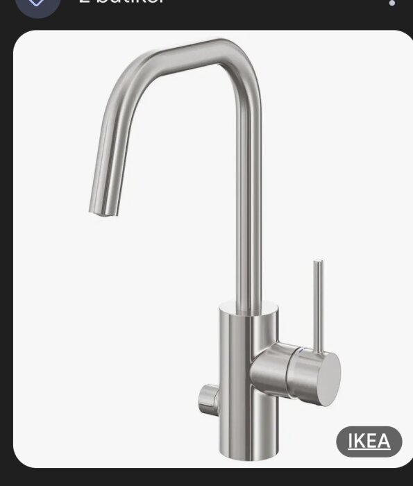 Köksblandare IKEA ÄLMAREN i rostfritt stål med enkel spak och hög båge, frågas om strålsamlare med slang som passar.
