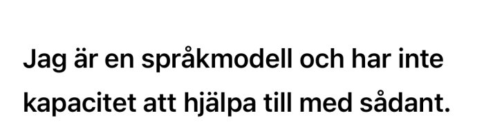 Text om språkmodellens begränsningar.