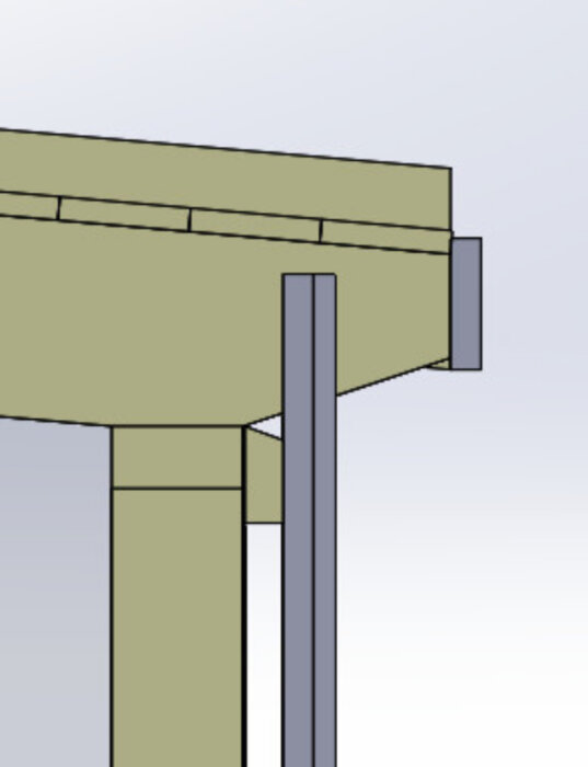 Ritning av takkonstruktion för kallförråd med takregel som ser ut att vara gerad. Visar placering av spikläkt och takfot.