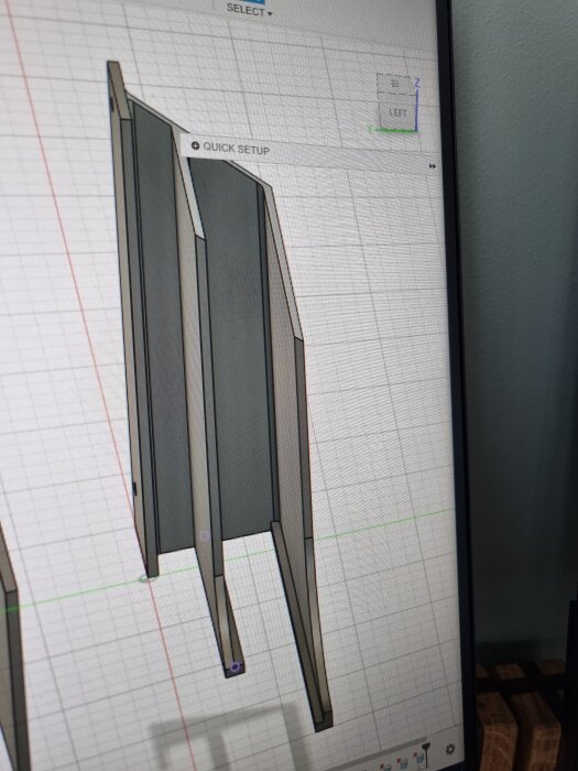 3D-rendering av en designad komponent i ett CAD-program, skapad i flera delar för 3D-utskrift.