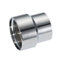 Övergångsnippel i metall, för rörkopplingar.