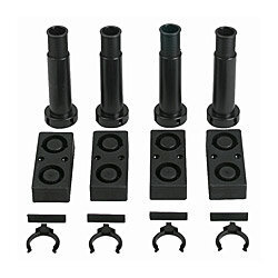 Svarta ben/fötter och monteringsdelar för IKEAs gamla "Faktum" stommar, totalt fyra uppsättningar.