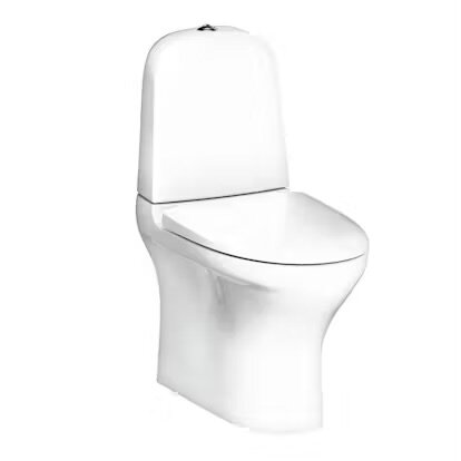 Vit toalettstol med modern design.