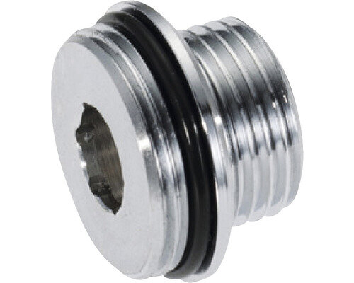Övergångsnippel i metall för Mora blandare, modell 131370.AE, med gängor och en svart O-ring.