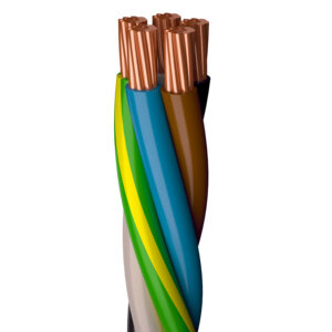 Flerledarkabel 5g2,5 FQ Twin med kopparledare och färgkodade isoleringar. Perfekt för enkel installation i 16 mm rör.