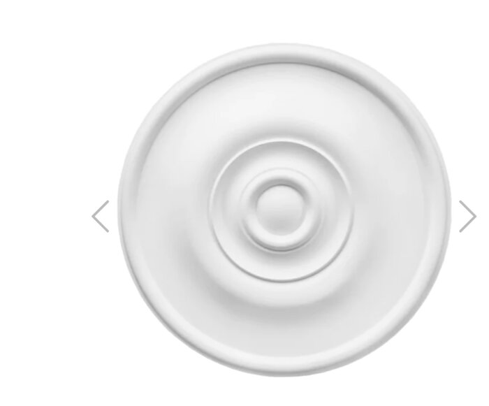 Vit, rund takrosett med enkel design, liknande modell R128 från d-cor.se, som kan användas i kök.