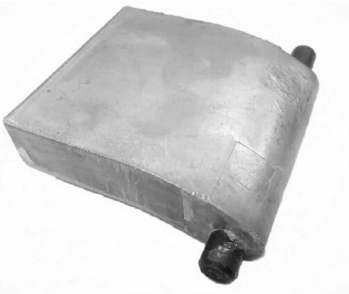 Matningsplatta för Makita Kompostkvarn UD2500 i metall, med en axel på ena sidan.