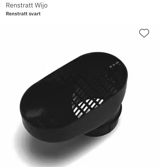 Svart renstratt för stuprör, används för att förhindra skräp från att blockera markrör.