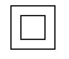 Dubbelisolerad-symbol med två fyrkanter, en inuti den andra.