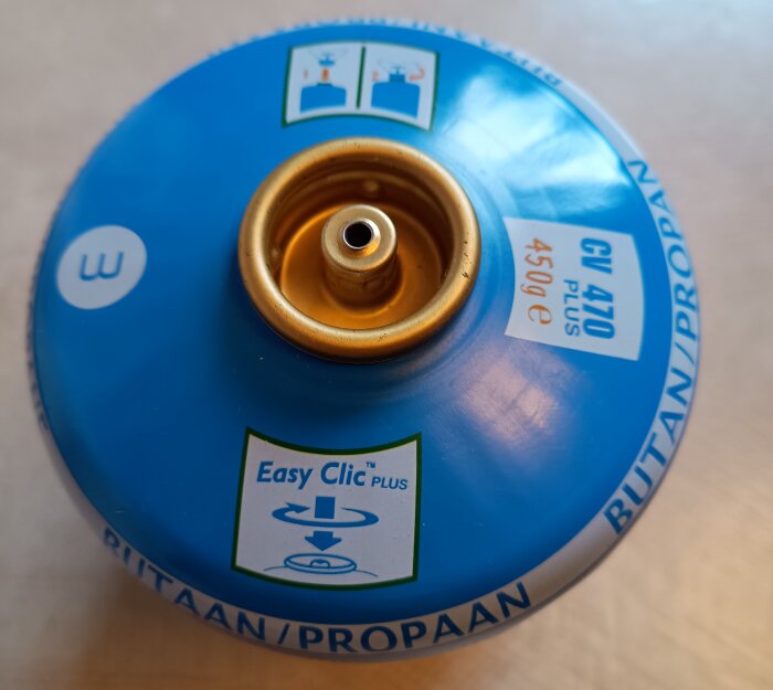 Gasolflaska med Easy Clic Plus snabbkopplingssystem.