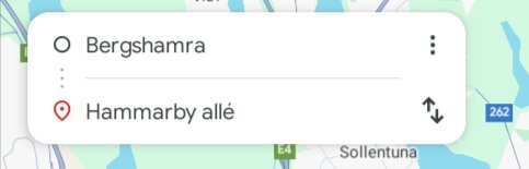 Vägsträckning planerad från Bergshamra till Hammarby allé på karttjänst.