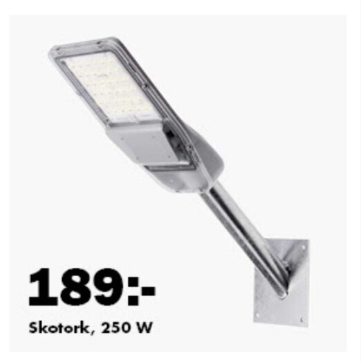 Skotork från Biltema, 250 W, pris 189 kronor.