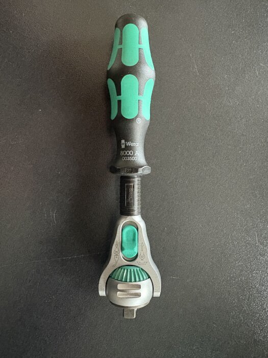 Spärrskaft från Wera med grönt och svart handtag, ven från Zyklop Speed-serien.