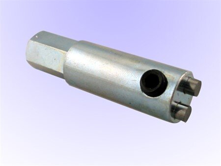 Verktygsbits för spårskruv med pigg, används för att dra eller lossa speciella skruvtyper inom bygge och renovering.