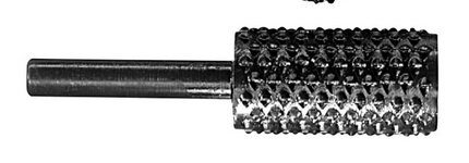 Roterande rasp för användning med borrmaskin, används ofta för att lösa byggproblem och bearbeta material som trä eller metall.