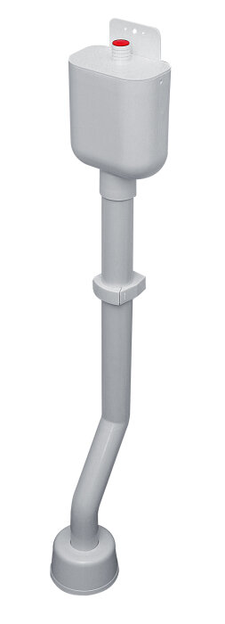 Grå spilltratt från Faluplast med dubbel anslutning och vattenlås för luktfri installation.