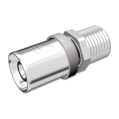 Alupex presskoppling 32mm med gängad del, används i värmeinstallationer. Fråga om rotation efter pressning.