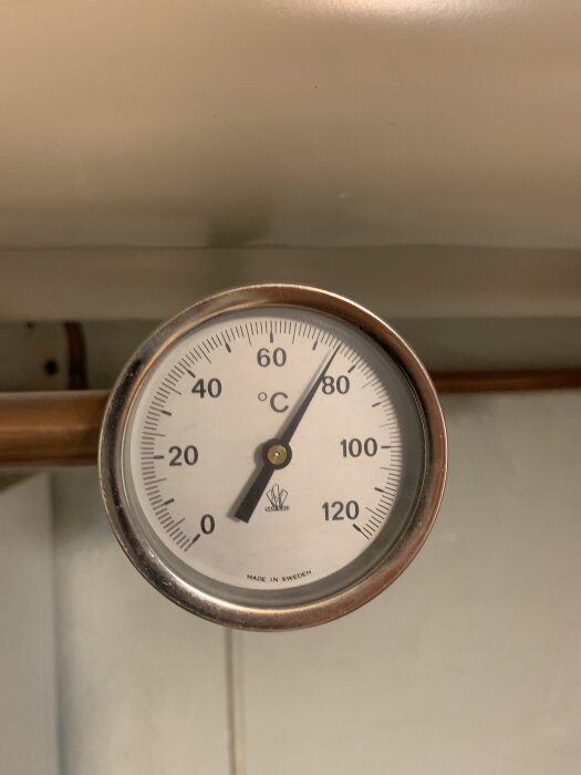 Termometer med Celsius-skala upp till 120 grader.
