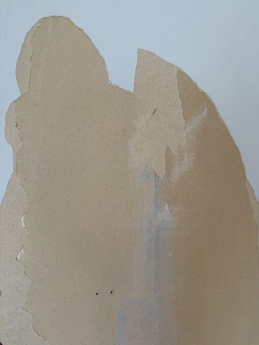 Rivning av kökstapet avslöjar äldre gipsvägg, oro för möjliga farliga ämnen i fogmassan.