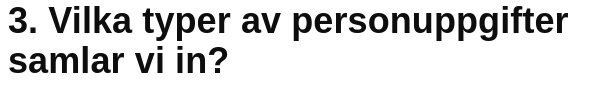 3. Vilka typer av personuppgifter samlar vi in?