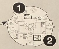 Ritning av elektrisk kopplingsplatta med markeringar för anslutningspunkter, exemplifierar en lampa med phase cut-variant enligt manual.