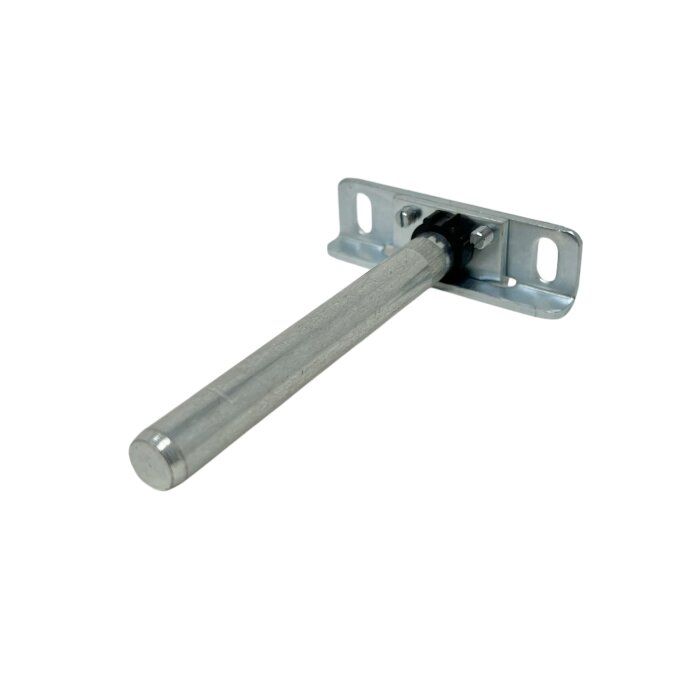 Monteringsfäste i metall med en stång, designat för användning i byggprojekt.