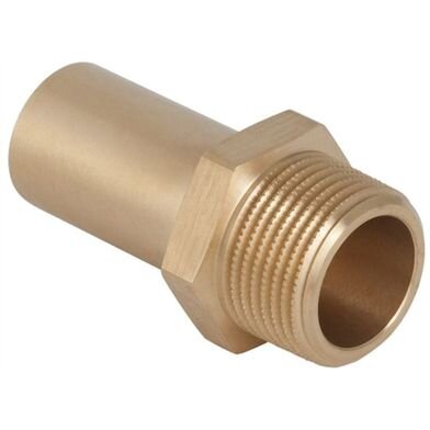 Presskoppling av mässing med utvändig gänga.