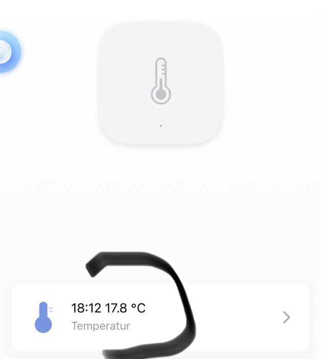Temperatursensor visar 17.8°C klockan 18:12.