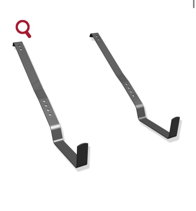 Svarta och röda glidskydd för stege från Benders, används för taksäkerhet och monteras i takfotskil eller bärläkt.