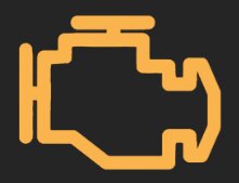 Gul motorlampa på instrumentpanel som indikerar felködkod eller problem med fordonet.
