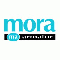 Mora Armatur logotyp i blått och svart.