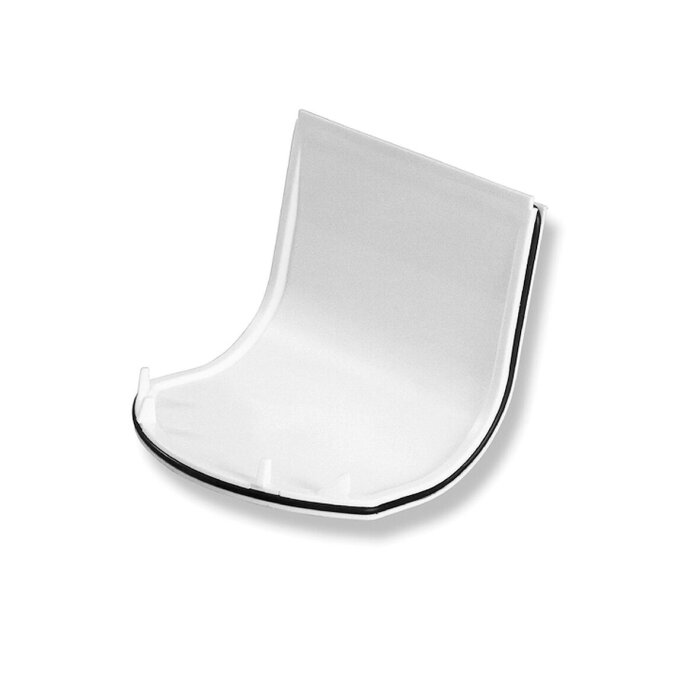Vattenlåsinsats från undersidan, troligen av modellen Purus Beta, ses upp och ner med en svängd form och kantdetaljer.
