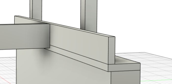 3D-modell av bjälklagskonstruktion med reglar och golvås ovanpå en syll, visar potentiella justeringslösningar för bjälklagshöjd.