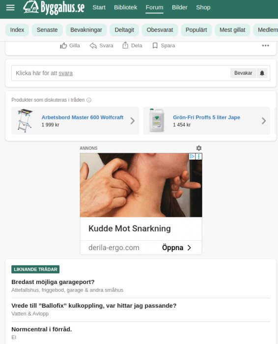 Användning av akupressurpunkt vid nacken i en reklam för kudde mot snarkning.