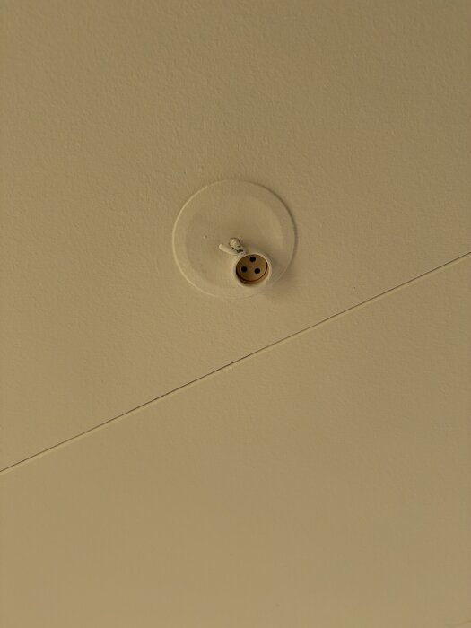 Takuttag med sladdar förberett för anslutning av taklampa.
