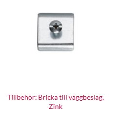 Metallbricka i zink med ett skruvhål, används för att fästa rullgardiner på väggbeslag.
