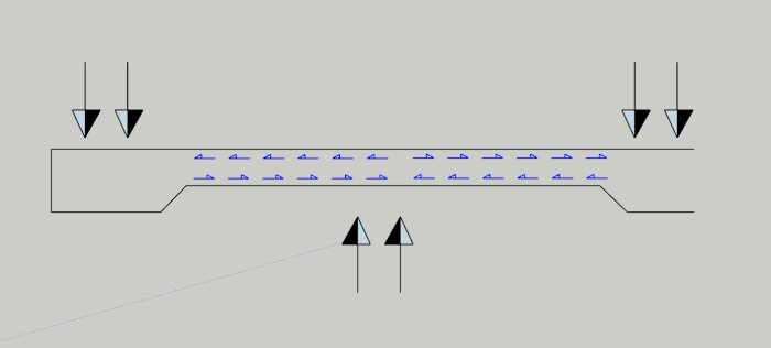 Diagram showing a monolithic slab with reinforcement, illustrating pressure exerted from above and below, stressing the concrete due to ground pressure.