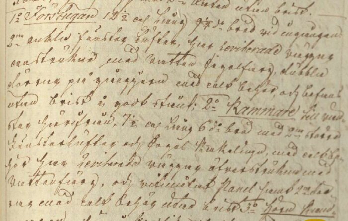 Gammalt handskrivet dokument med text om en husbesiktning från 1815, innehållande detaljer om rumsstorlekar och material.
