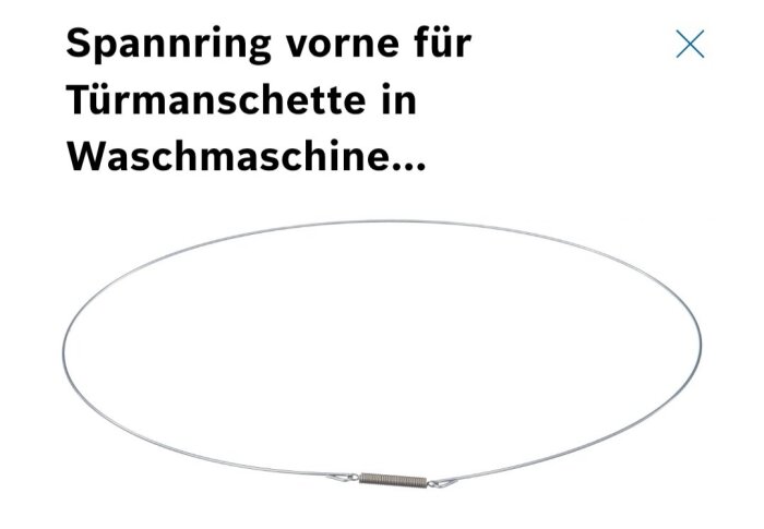 Spännring för tvättmaskinsdörrens tätningsmuff, används i Bosch tvättmaskiner.