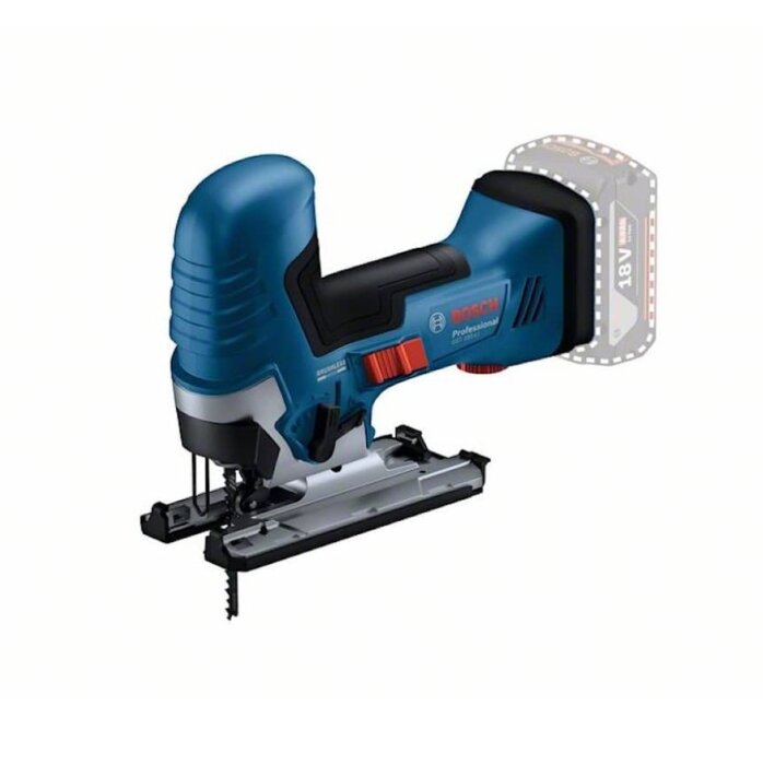Batteridriven Bosch Professional sticksåg, blå och svart design.