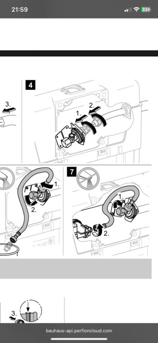 Instruktionsmanual för att installera Grohe-produkt, visande stegvis montering med pilar och nummer för att ange riktning och ordning.