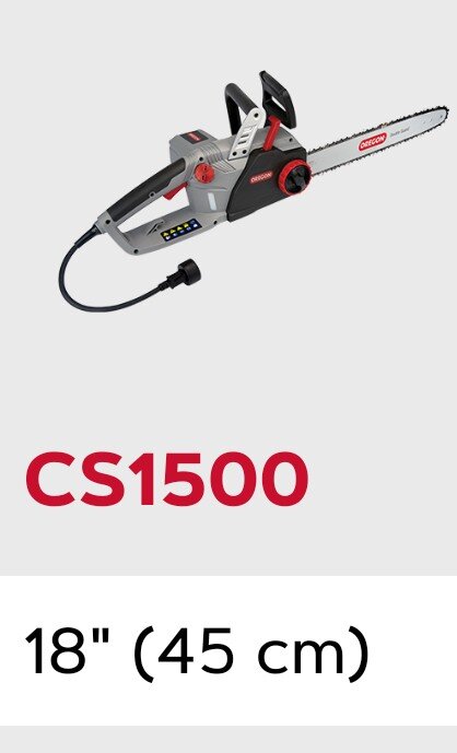 Elektrisk motorsåg Oregon CS1500 med 18-tums svärd.