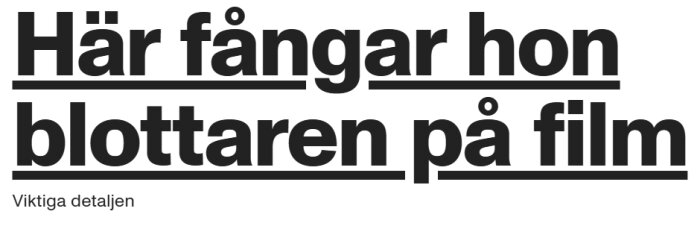 Skärmdump av tidningsrubrik om att fånga en blottare på film, med fokus på en viktig detalj.
