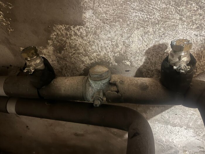 Dammiga rör och ventiler på en Brineslinga, potentiellt igensatt filter efter 11 år.