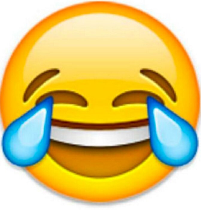Emoji som skrattar med tårar, används i ett humoristiskt inlägg om Systembolaget.