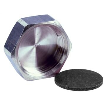 Metallock med packning i dimension 15 (1/2") för VVS-tillämpningar, lämpligt för användning med vinkelventiler.