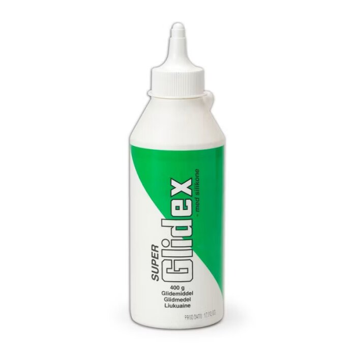Flaska med Glidex smörjmedel, 400 g.