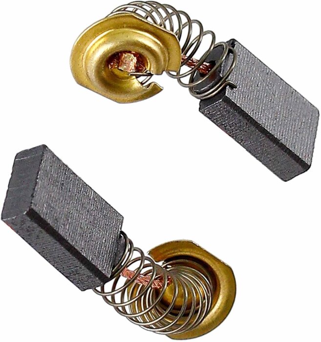 Kolborstar med fjäder och metallkontakt för elverktyg.