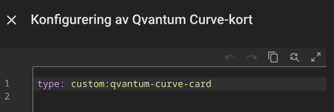 Konfiguration av Qvantum Curve-kort i Home Assistant med kod: type: custom:qvantum-curve-card.